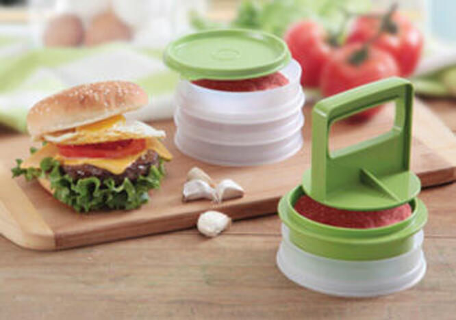 Tupperware Prensa y Porta Hamburguesa 