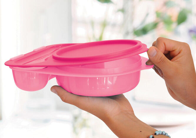 Tupperware Porta Vianda con Divisiones y Cubiertos 
