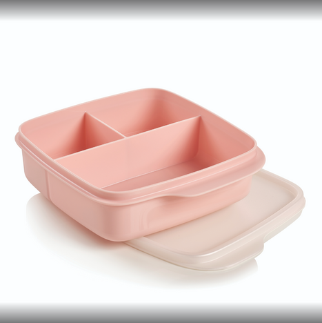 Tupperware Porta Vianda Cuadrado con Divisiones  550 ml 
