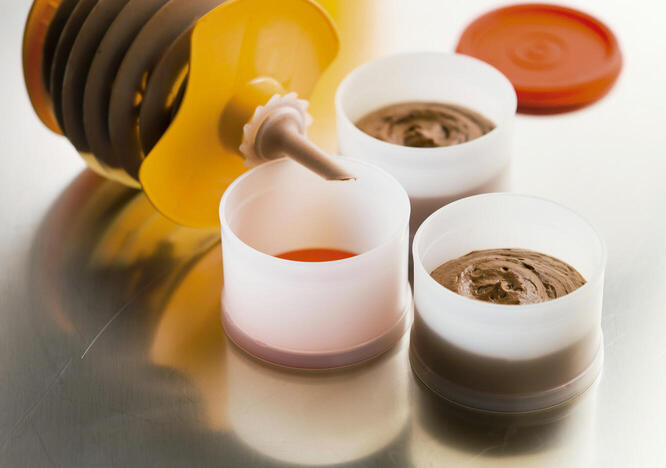 Tupperware Mousse de chocolate y mango 