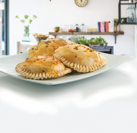 Tupperware Pastel de berenjena ahumado. queso y rúcula 
